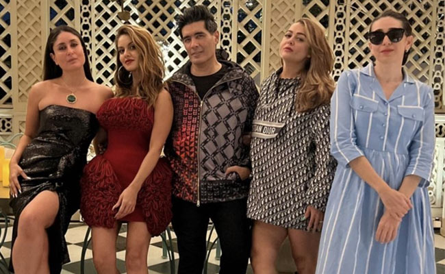 Kareena Kapoor Looks Ready To Party With Her Squad In An Effortlessly Chic Strapless Black Midi Dress