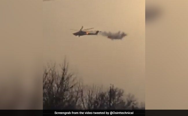 Russian Chopper Splits Into 2 After Being Hit By Missile From Ukraine