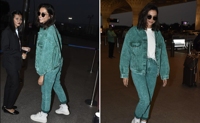 Deepika Padukone Keeps It Cool On A Hot Summer Day  In A Double Denim Look With A Twist