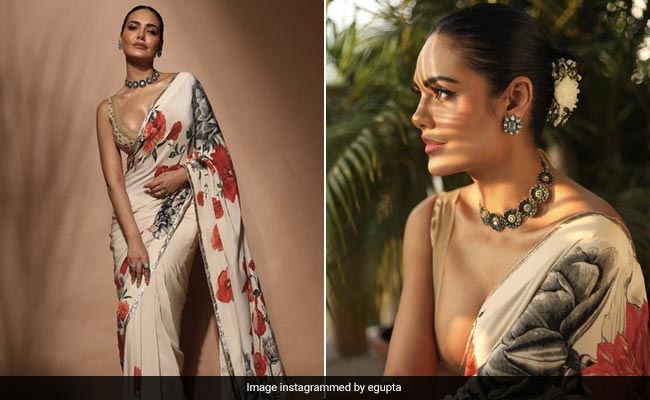 We Don't Mind The Summer As Long As Esha Gupta Blooms In Her Floral <i>Saree</i>