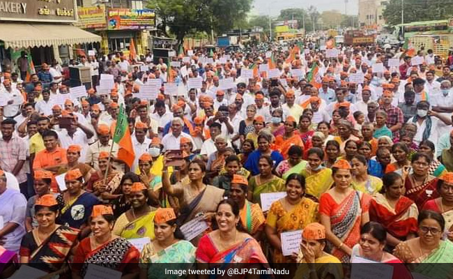 BJP Holds Protest Across Tamil Nadu Over Property Tax Hike