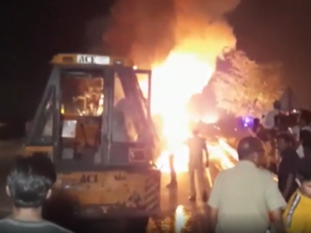 2 Trucks Catch Fire After Collision In UP's Rampur