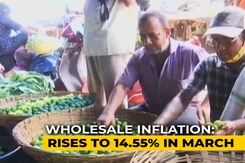 Wholesale Price Inflation Rises To 4-Month High Of 14.55% In March, From 13.11% In February Wholesale Price Inflation Rises To 4-Month High Of 14.55% In March, From 13.11% In February