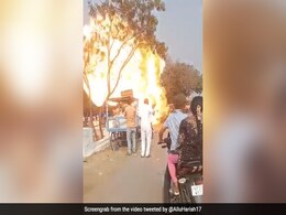 Viral Video: New Royal Enfield Bike Catches Fire Outside Temple In Andhra Pradesh Viral Video: New Royal Enfield Bike Catches Fire Outside Temple In Andhra Pradesh