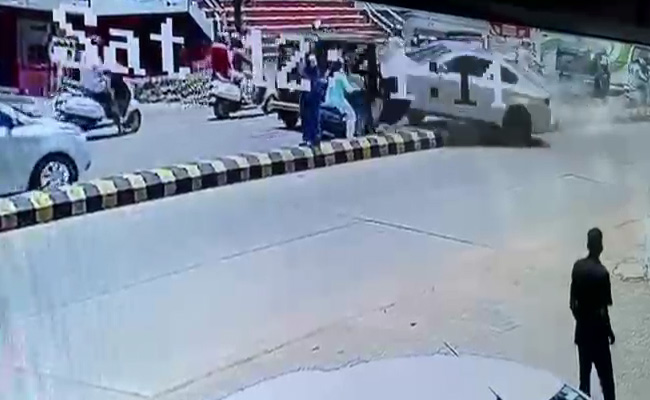 On Camera, Speeding BMW Jumps Divider, Smashes Into Woman On Scooty