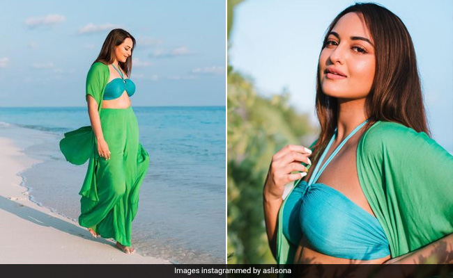 green emerald velvet dress Sonakshi Sinha In Sabirah Emerald Green Long Kurta Set | Sheetal Batra Emerald Green / XXS For Women