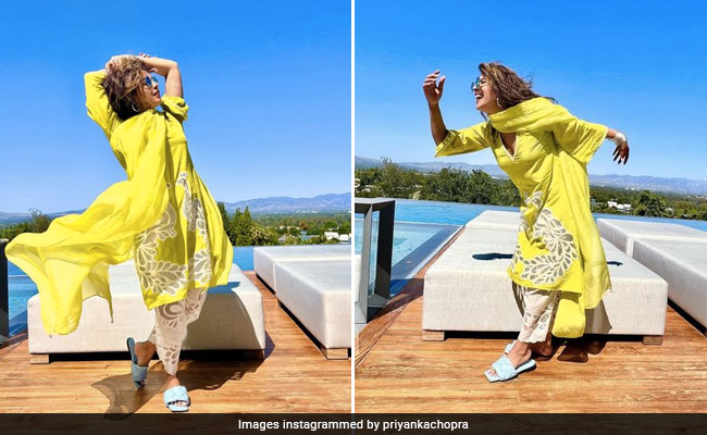 The LA Sun Hits Just Right For Priyanka Chopra In A Zesty Lime <I>Salwar</i> Suit