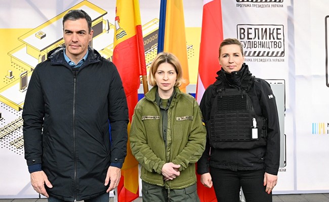 Spain's PM, Denmark's PM Visit Ukraine's Capital Kyiv
