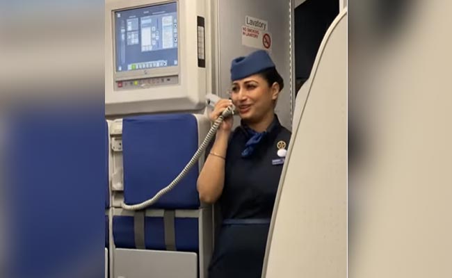 Watch: IndiGo Air Hostess Tears Up During Farewell Message To Fliers