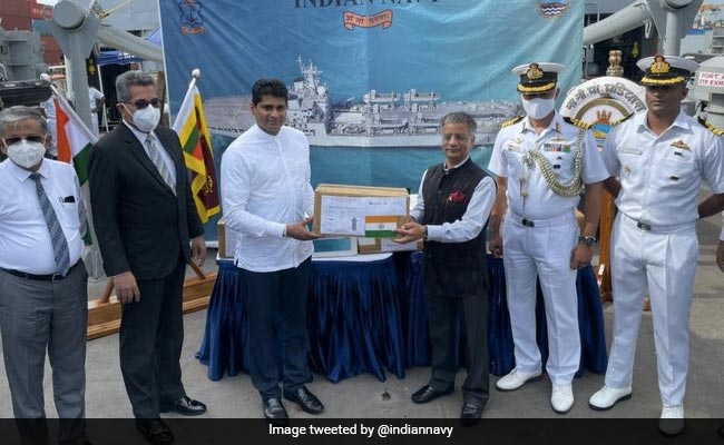 Indian Naval Ship Delivers 760 Kg Of Lifesaving Medicines To Sri Lanka