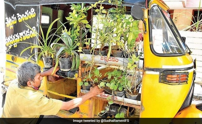 ये है गार्डन वाला ऑटो, चलते-फिरते इस बगीचे में बैठने के बाद सवारी गदगद हो जाते हैं