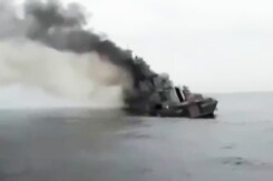 Watch: First Video Of Russian Warship Moskva Sinking Emerges Online Watch: First Video Of Russian Warship Moskva Sinking Emerges Online