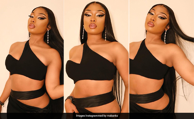 Megan Thee Stallion In A Slinky Black Cutout Gown Is Nothing Short Of Scintillating