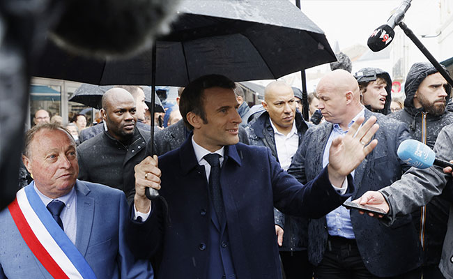 France's Macron Holds First Rally As Election Race Tightens