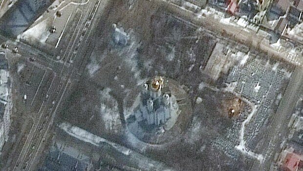 Satellite Pics Show 45-Foot Trench At Ukraine Church, Site Of Mass Grave