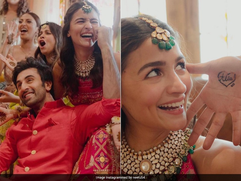 Alia Bhatt, Ranbir Kapoor's Mehendi Look Is Out And We Love Their Coral Outfits