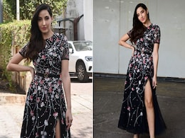 Nora Fatehi Looks Like A Dream Come True In Her Black Floral Midi Dress Nora Fatehi Looks Like A Dream Come True In Her Black Floral Midi Dress