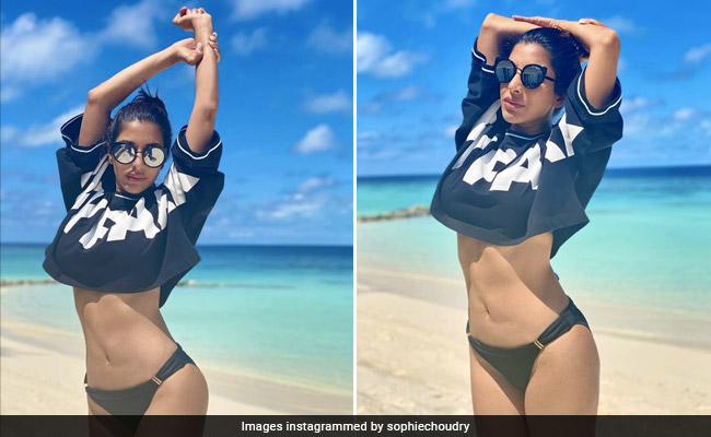 We Love How Sophie Choudry's Crop Tops Double Up As Swimsuits By The Beach