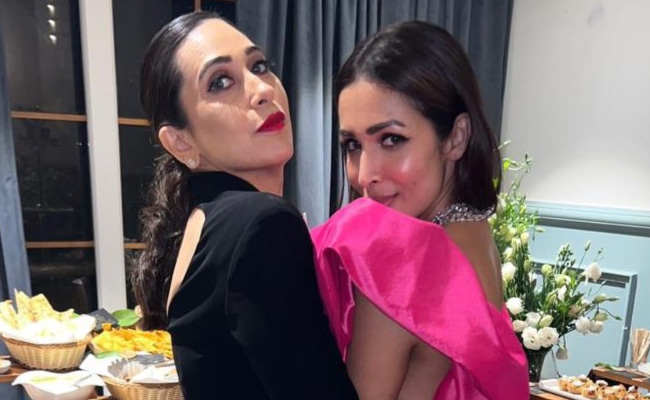 Karisma Kapoor And Malaika Arora's Glam Look At Alia- Ranbir's Party. Pic Courtesy: Amrita Arora