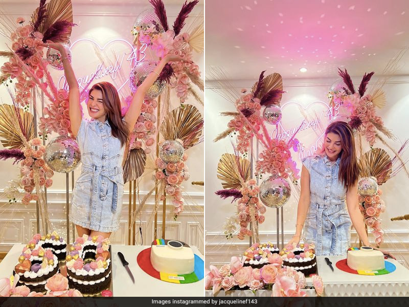 Jacqueline Fernandez Celebrates Her 60 Million Followers On Instagram In A Denim Short Dress