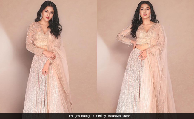 Tejasswi Prakash Is Redefining Summer Ethnic Fashion In A Bedazzled Pastel Lehenga