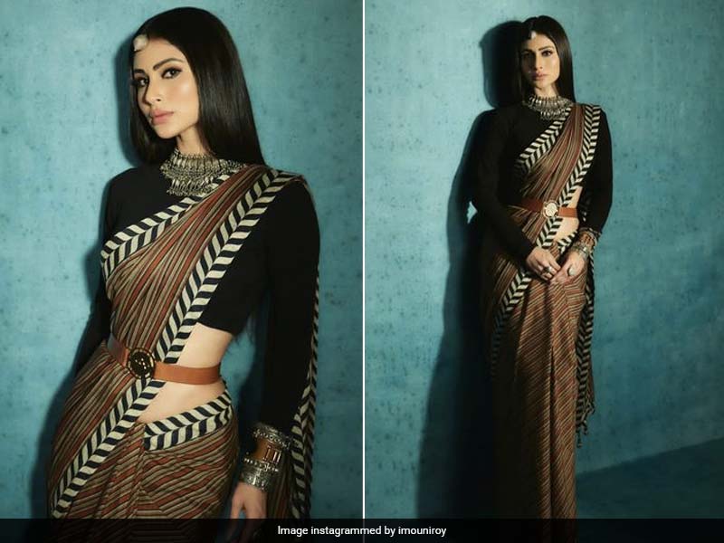 Mouni Roy Aces The Saree Game Yet Again In An Abstract Printed Saree