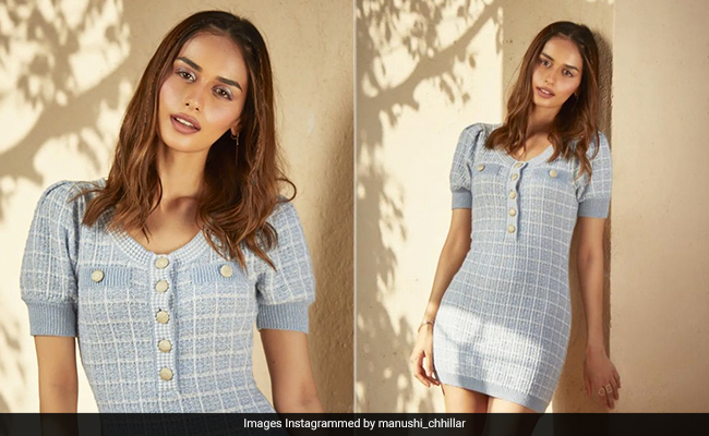 Manushi Chhillar In A Check Mini Dress And White Boots Takes The Trendy Route This Summer