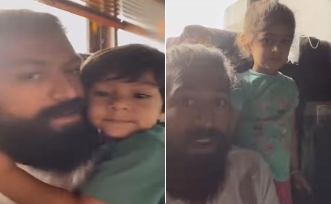 <i>KGF</i> Star Yash Shares Glimpse Of His "Wild Wednesday," Turns Tiger For Kids Ayra And Yatharv