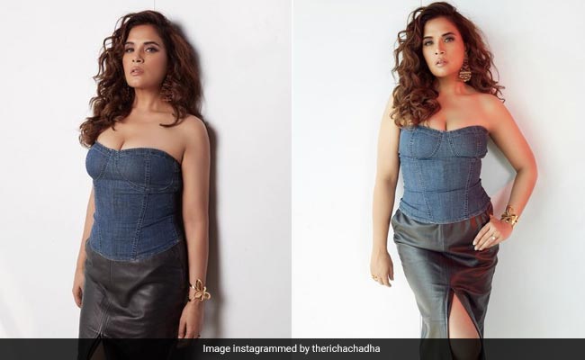 Richa Chadha In A Chic Denim Corset And Black Midi Skirt Is Reinventing Jeans For The Summer