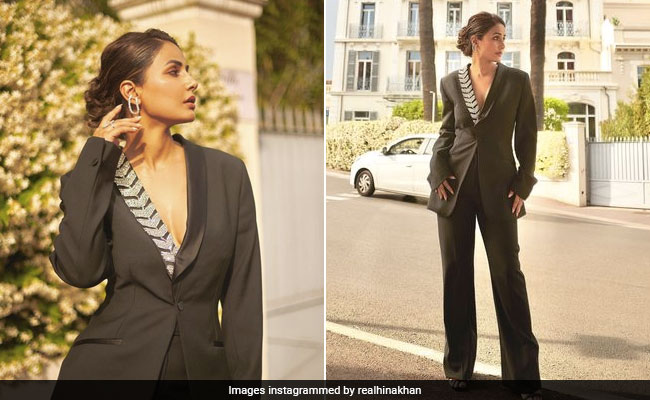 Hina Khan In Her Chic Embellished Pantsuit At Cannes 2022 Shows Us Who Is Boss