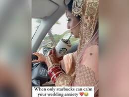 Viral Video: Bride Sips Cold Coffee To Relax On Wedding Day, Internet Can Relate