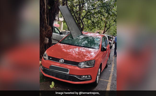 Metal Pierces Car In Delhi Hailstorm; 16-Degree Drop In Temperature