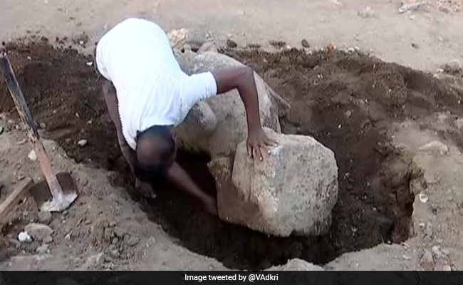 Ancient Lion Sculpture Found During Excavation For Puri Heritage Corridor