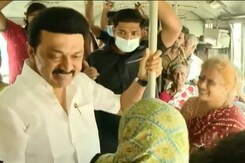 Watch: MK Stalin Boards Bus, Speaks To People About 1 Year Of Governance Watch: MK Stalin Boards Bus, Speaks To People About 1 Year Of Governance