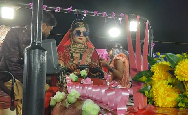 Watch: Bride Comes Driving Tractor To Wedding Venue In Madhya Pradesh