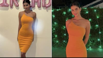 suhana khan orange dress Suhana Khan's stunning orange dress gets a style verdict from mummy Gauri Khan