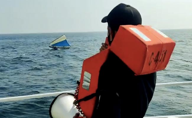 Indian Coast Guard Rescues 12 Members Of Sinking Vessel Off Gujarat Coast