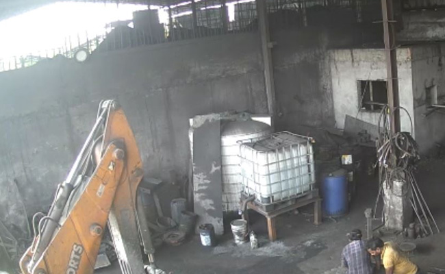 On CCTV, Bulldozer Tyre Bursts While Air Being Filled, 2 Blown Into Pieces