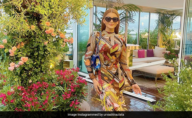 Urvashi Rautela Leaves Us Spellbound In A Multicoloured Feathered Dress At Cannes 2022