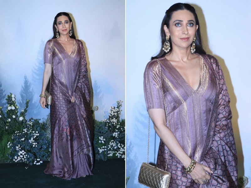Ethnic Wear Queen Karisma Kapoor Is A Vision In A Mauve Salwar Suit For Eid
