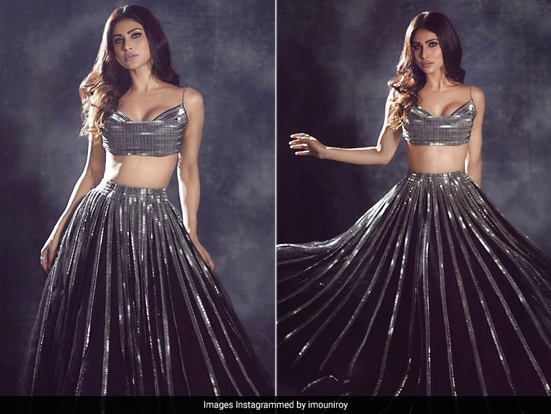 Mouni Roy's Shimmering Black Lehenga Adds Dazzle To Festive Dressing