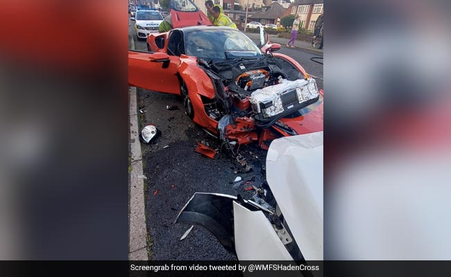 Ferrari Worth Rs 4.16 Crore Crashes Into Parked Cars In The UK