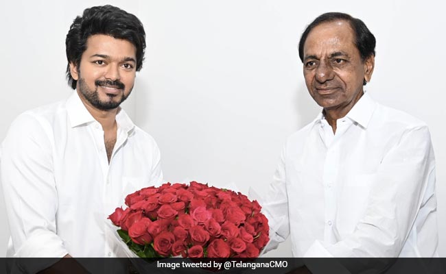 Tamil Actor Vijay  Meets Telangana Chief Minister K Chandrasekhar Rao
