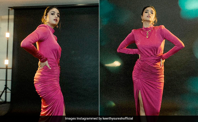 Nothing Says Glamour Like Keerthy Suresh In A Pink Slit Dress Does