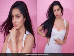 Shraddha Kapoor's White Dress Thinks Pink With A Lace Trim Sweetheart Neckline Shraddha Kapoor's White Dress Thinks Pink With A Lace Trim Sweetheart Neckline