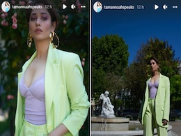 Tamannaah Bhatia Is Power Dressing Her Way Through The French Riviera In A Pastel Pantsuit Tamannaah Bhatia Is Power Dressing Her Way Through The French Riviera In A Pastel Pantsuit