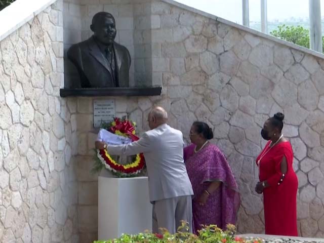 President Ram Nath Kovind Visits Marcus Garvey Shrine In Jamaica