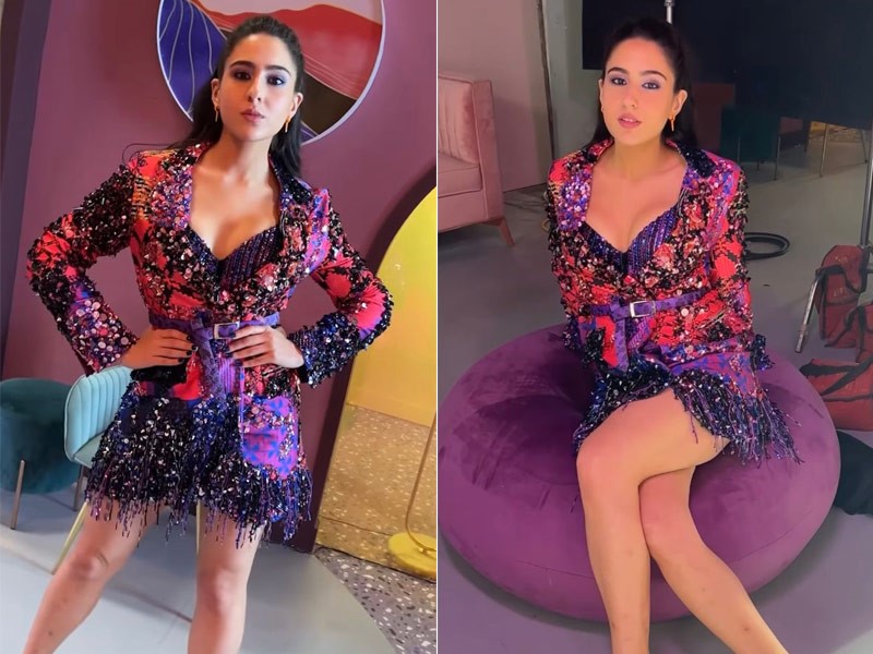 Its All About Glitter And Glitz For Sara Ali Khan In The Ultimate Sequin Dress