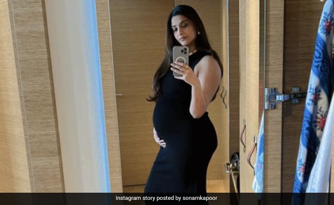 Get The Look: Mom-To-Be Sonam Kapoor's Casual Chic Black Bodycon Dress, Sneakers