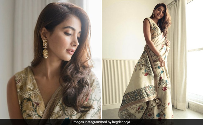 It Doesn't Get Breezier On A Sunny Day Than In Pooja Hegde's Beautiful Floral Summer Saree